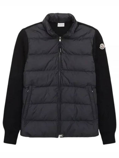 Men s Padded Wool Zip up Mix Cardigan Black 237794 - MONCLER - BALAAN 1