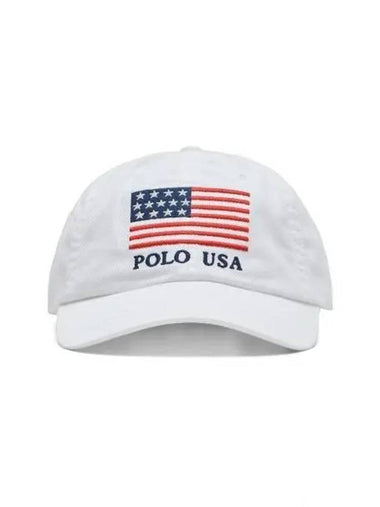 flag chino ball cap white - POLO RALPH LAUREN - BALAAN 1