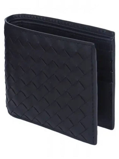 Men's Intrecciato Half Wallet Black - BOTTEGA VENETA - BALAAN 2