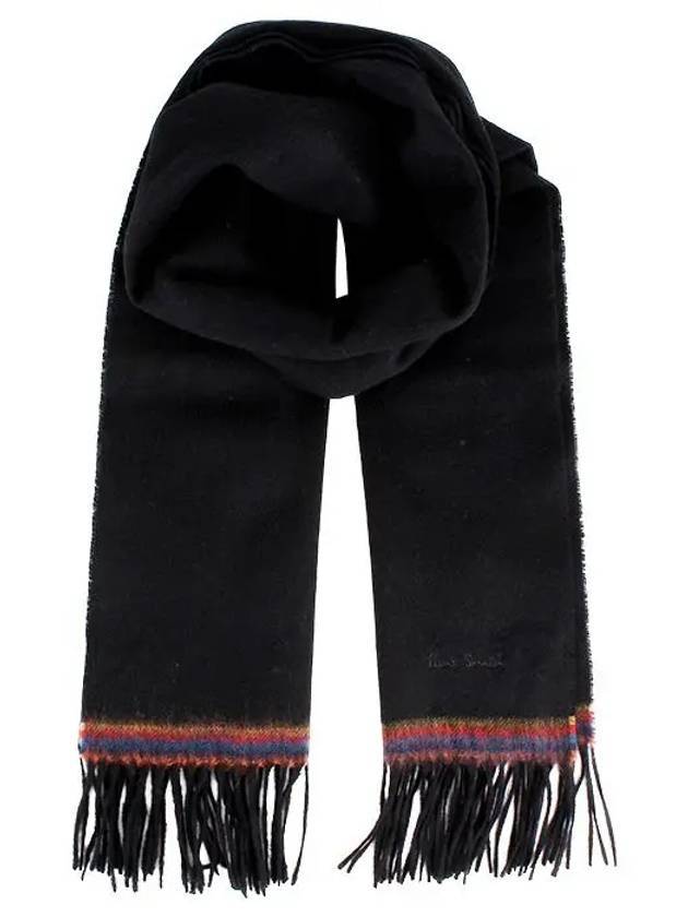 Signature Stripe Muffler Black - PAUL SMITH - BALAAN.