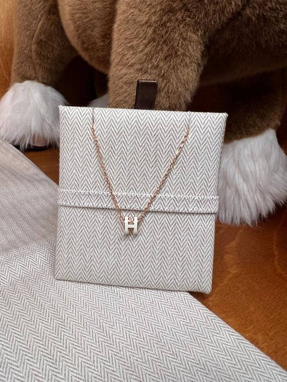 Mini Pop H Pendant Rose Gold & Blanc - HERMES - BALAAN 2