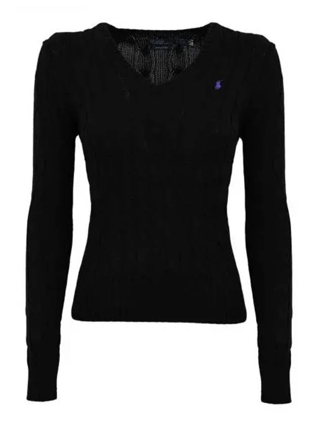 Women's Embroidered Logo Knit Top Black - POLO RALPH LAUREN - BALAAN 2