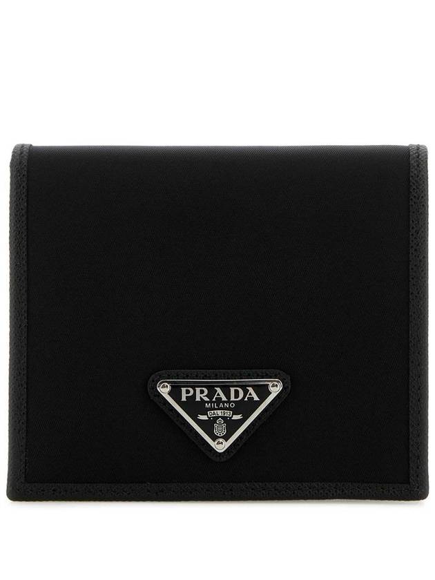 Enamel Triangle Logo Re-Nylon Half Wallet Black - PRADA - BALAAN 2