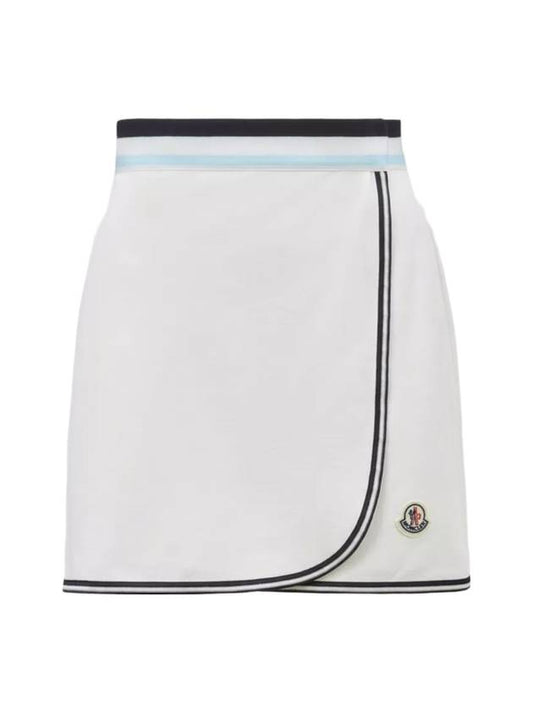 Logo Patch Wrap A-Line Skirt White - MONCLER - BALAAN 1