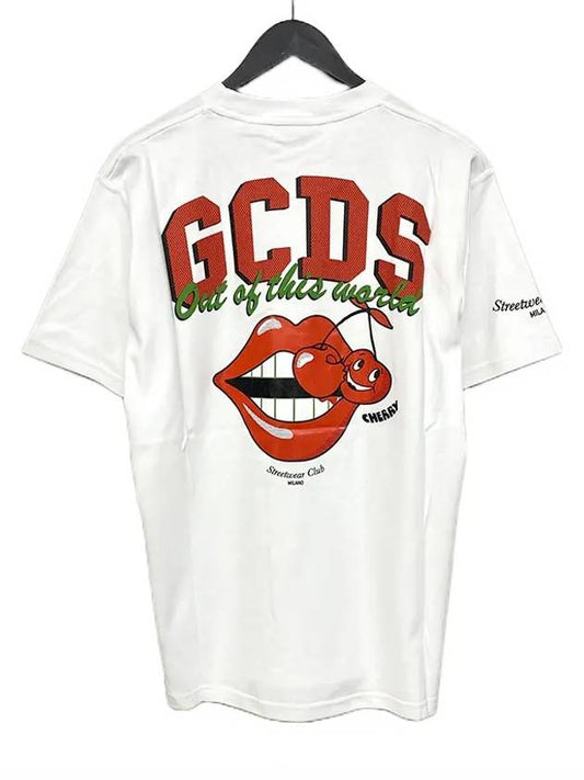 Cherry Club Short Sleeve T-Shirt White - GCDS - BALAAN 1