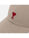 De Coeur Embroidered Logo Ball Cap Beige - AMI - BALAAN 5