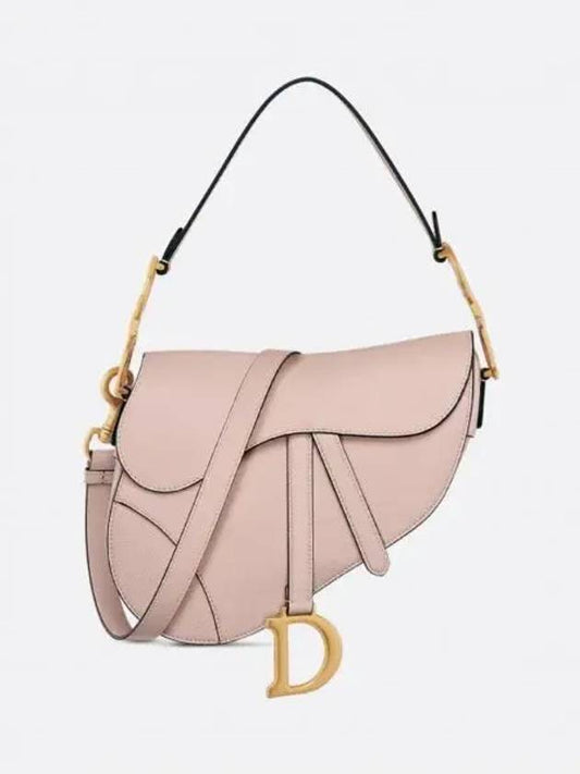 Saddle Grained Calfskin Shoulder Bag Powder Pink - DIOR - BALAAN 2