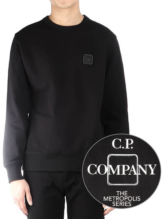 Men's Bag Logo Patch Sweatshirt Black - CP COMPANY - BALAAN 2