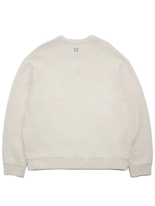 Men's Wool Crew Neck Sweatshirt Knit Ivory W233KN05506I - WOOYOUNGMI - BALAAN 2