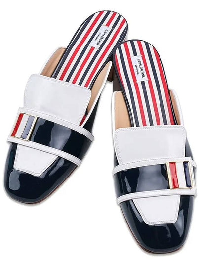 Striped Mule Sandal Heels Navy - THOM BROWNE - BALAAN 2