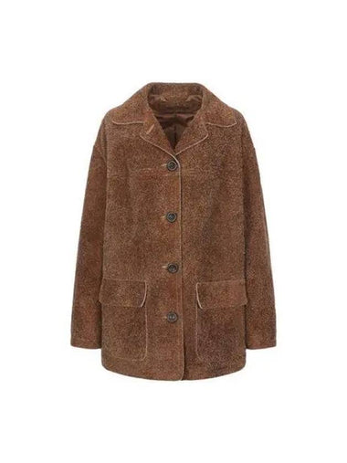 coat women leather suede brown - ACNE STUDIOS - BALAAN 1