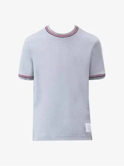 RWB Trimmed Cotton Short Sleeve T-Shirt Grey - THOM BROWNE - BALAAN 2