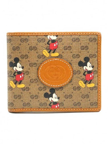 Women s Gucci 602547 Disney x Mini GG Supreme Canvas Mickey Mouse Half Wallet gt Gangbuk used luxury goods - GUCCI - BALAAN 1