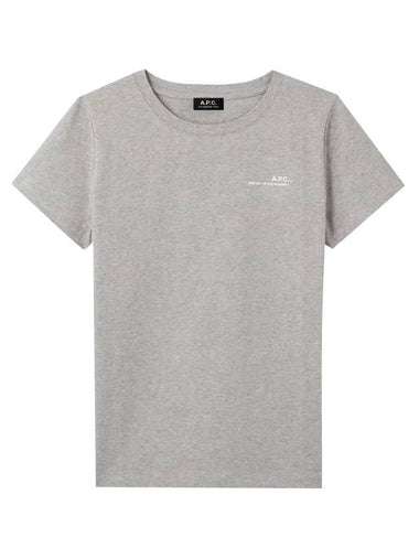 WoMen's Item Logo Short Sleeve T-Shirt Grey - A.P.C. - BALAAN 1