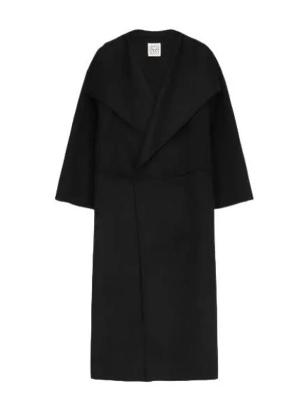 Signature Wool Cashmere Coat Black - TOTEME - BALAAN 1