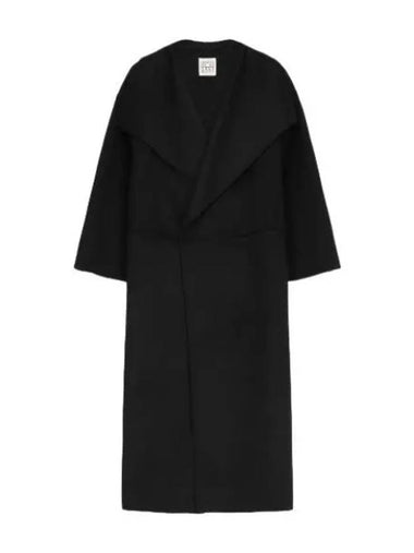 Signature Wool Cashmere Coat Black - TOTEME - BALAAN 1