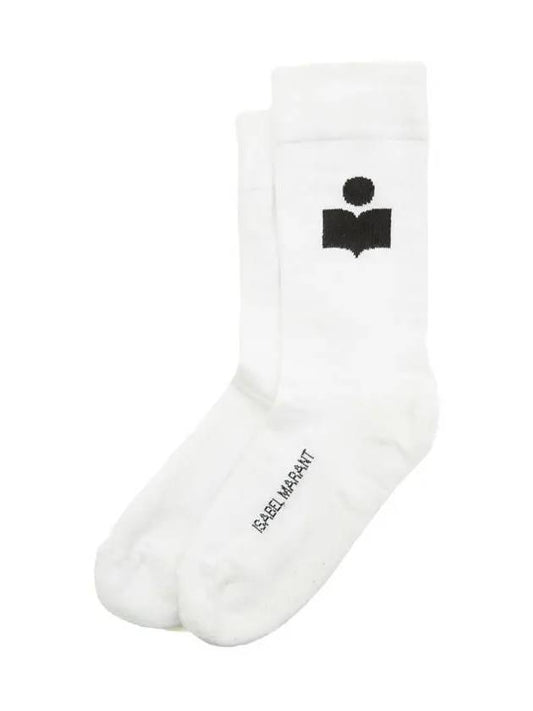 Siloqui Logo Socks White - ISABEL MARANT - BALAAN.