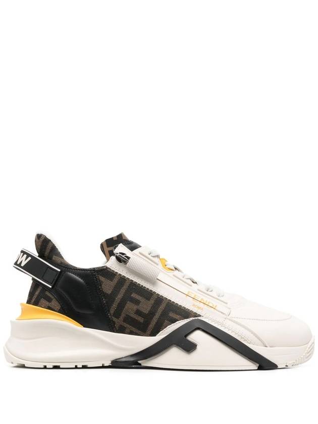 Flow FF Jacquard Leather Running Low Top Sneakers White - FENDI - BALAAN 2