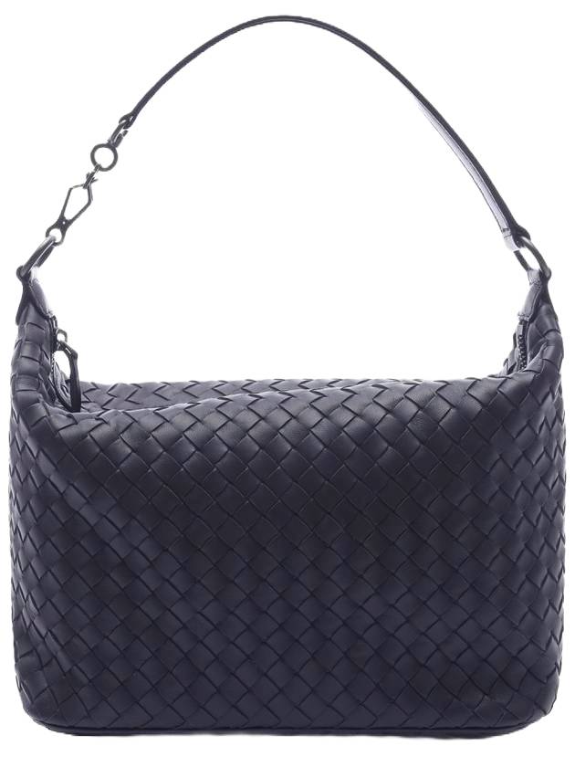 Women's Intrecciato Leather Shoulder Bag Navy - BOTTEGA VENETA - BALAAN 1