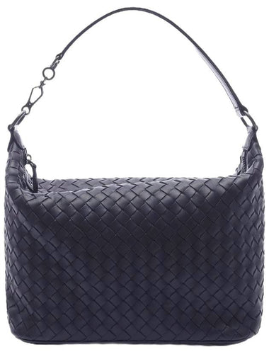 Women's Intrecciato Leather Shoulder Bag Navy - BOTTEGA VENETA - BALAAN 1