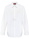 Logo Cotton Long Sleeve Shirt White - GUCCI - BALAAN 2