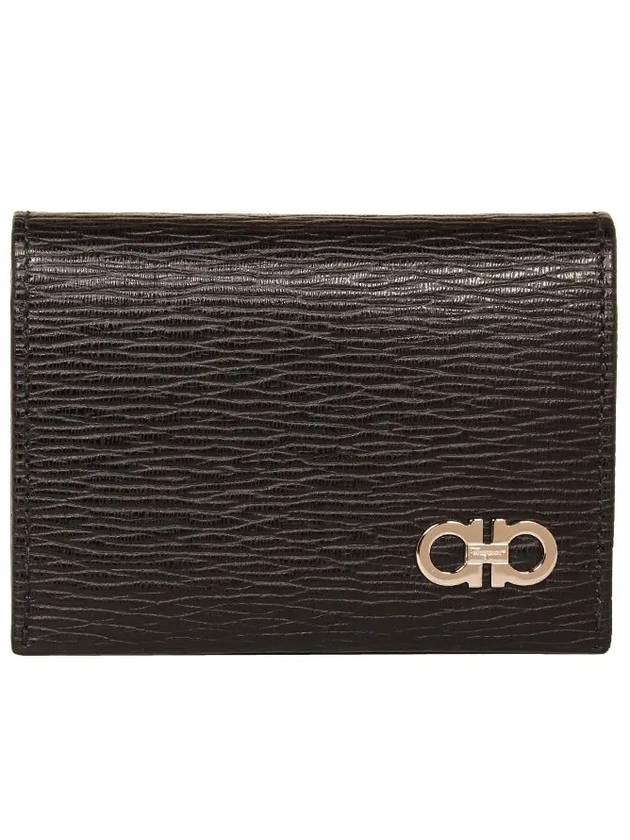 Salvatore Revival Gancini Bicolor Card Wallet Black - SALVATORE FERRAGAMO - BALAAN 2