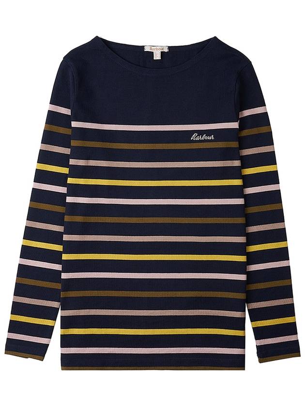 Logo Stripe Long Sleeve T-Shirt Navy - BARBOUR - BALAAN 10