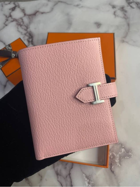 Bean Compact Wallet Goat Skin Rose Sakura - HERMES - BALAAN 2