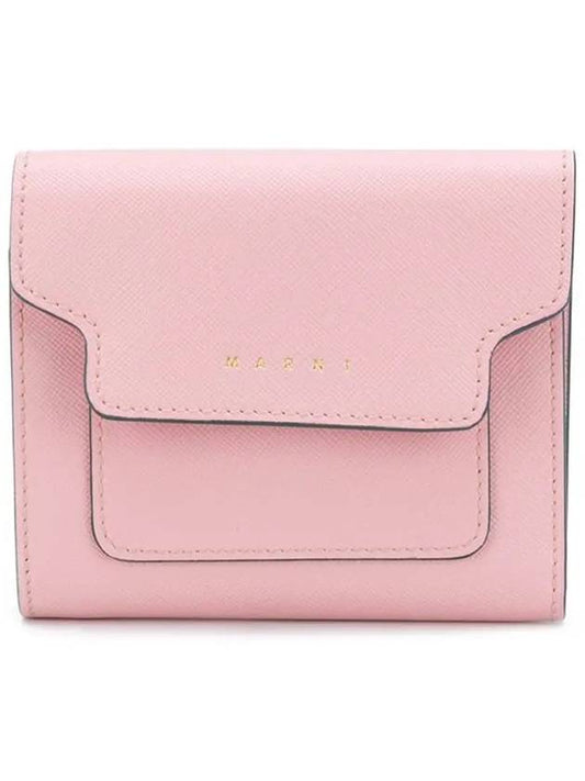 Saffiano Square Half Wallet Pink - MARNI - BALAAN 2