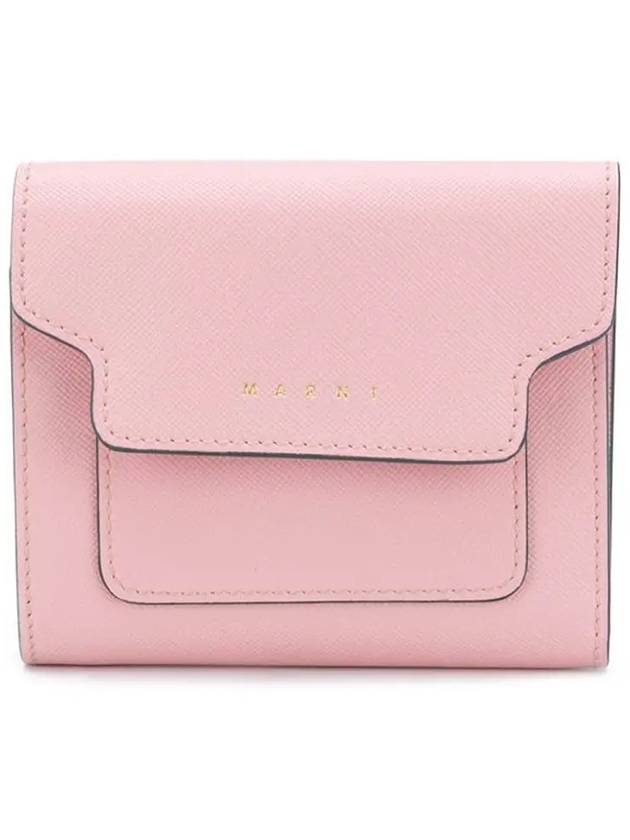 Saffiano Square Half Wallet Pink - MARNI - BALAAN 3