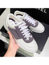 Women s Sneakers Suede Calfskin White Gray Charcoal - CHANEL - BALAAN 3