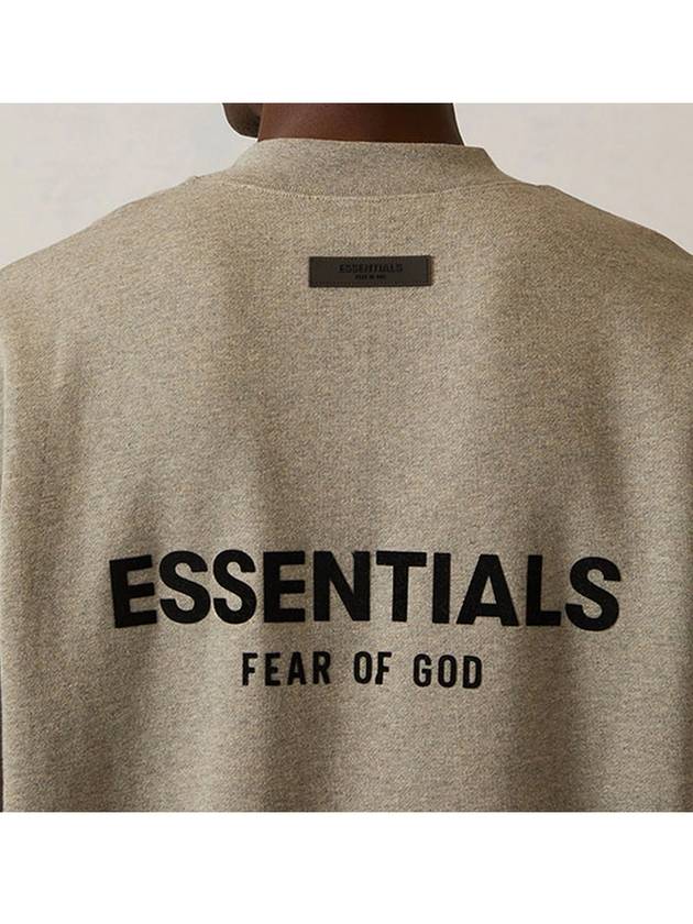 192BT212123F 462 Essential Logo Patch Crew Neck Sweatshirt Dark Oatmeal Men’s Sweatshirt TLS - FEAR OF GOD - BALAAN 5