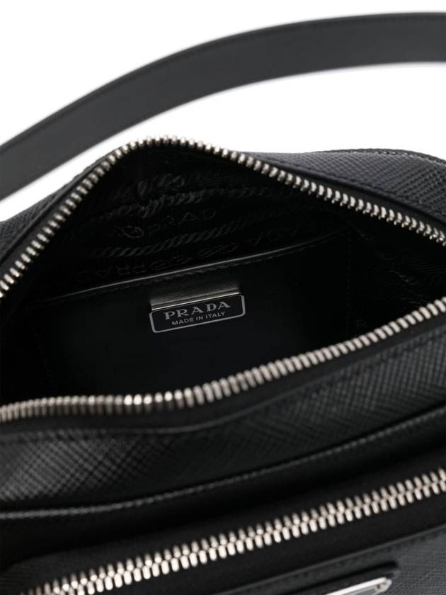 Saffiano Triangle Logo Black Cross Bag Black - PRADA - BALAAN 5