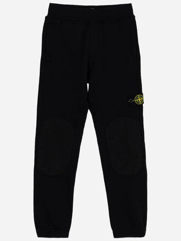 Kids Waffen Knee Patch Jogger Pants Black 751660846V0777 - STONE ISLAND - BALAAN 1