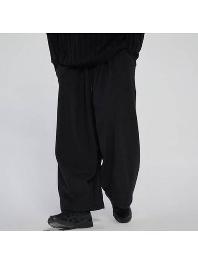 Soft Wide Banding Baggy Pants Black - TENER - BALAAN 2