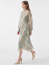 Chiffon Ribbon Tea Plaid Flower Long Dress Mint - AME - BALAAN 6