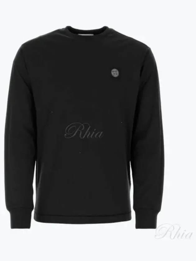 Chest Patch Long Sleeve T-Shirt Black - STONE ISLAND - BALAAN 2