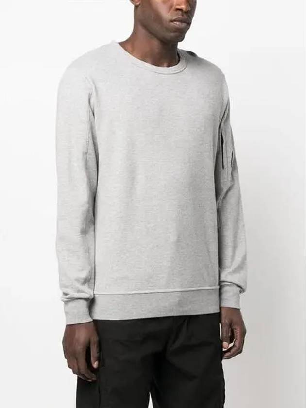 Light Fleece Sweatshirt Grey Melange - CP COMPANY - BALAAN 4