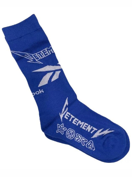 x Reebok Collaboration DJ3473 Blue White Lightning Socks - VETEMENTS - BALAAN 1