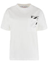 Women's Diag Logo Pocket Short Sleeve T-Shirt White - OFF WHITE - BALAAN.