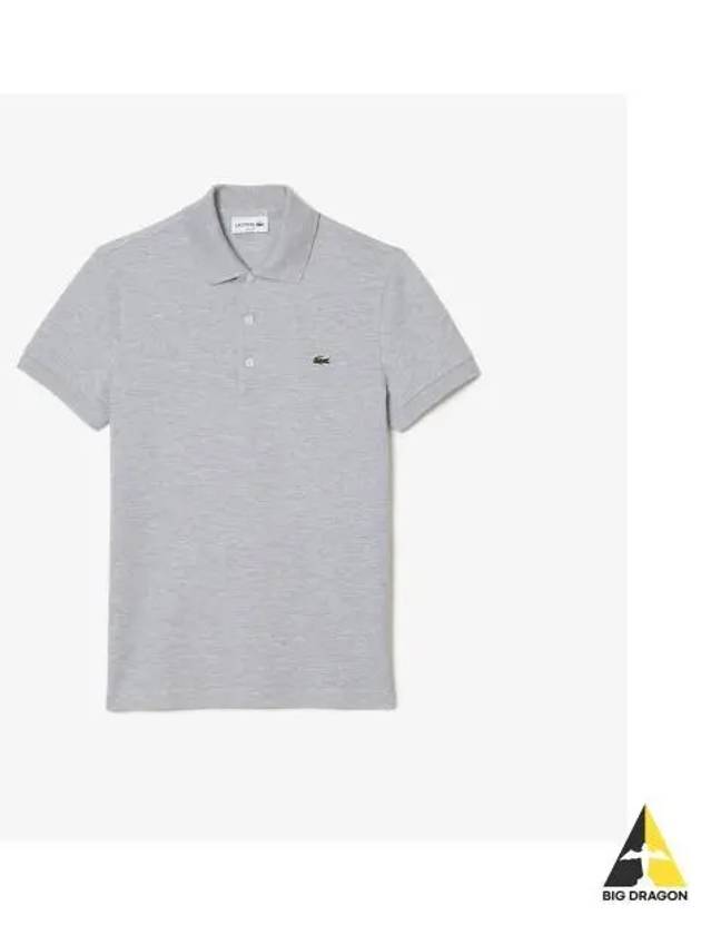 Men s Slim Fit Basic Polo Melange Gray - LACOSTE - BALAAN 1