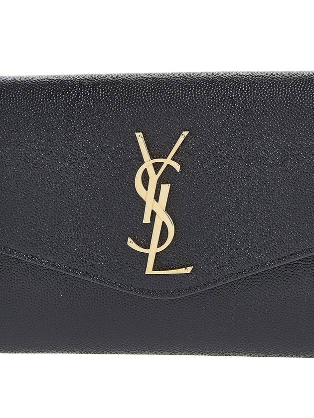 Monogram Uptown Chain Embossed Leather Long Wallet Black - SAINT LAURENT - BALAAN 8