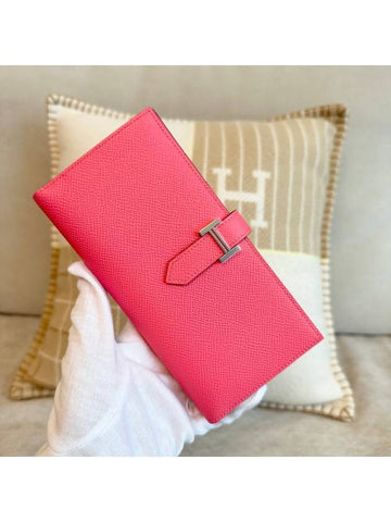 Bean long wallet neon pink silver case - HERMES - BALAAN 1