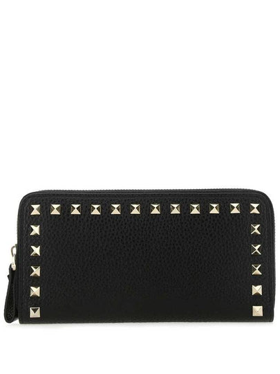 Women's Rockstud Zip Up Long Wallet Black - VALENTINO - BALAAN 2