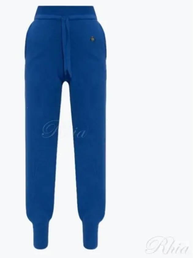 Embroidered Logo Knit Track Pants Blue - VIVIENNE WESTWOOD - BALAAN 2