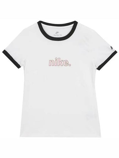 Women's Ringer Short Sleeve T-Shirt White - NIKE - BALAAN 1