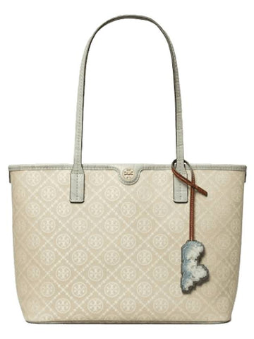 T Monogram Small Cloud Zip Tote Bag Mist - TORY BURCH - BALAAN 1