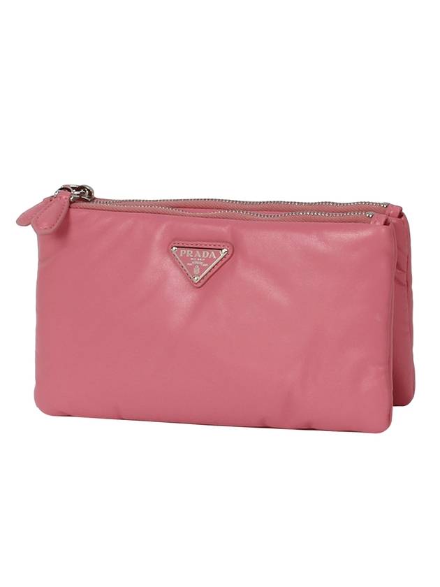 Dividable Nappa Leather Pouch Bag Geranium Pink - PRADA - BALAAN 1