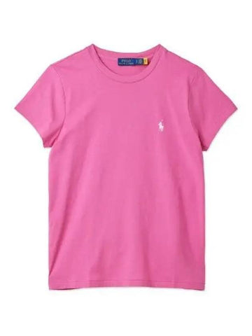 W Cotton Jersey Crew Neck Tee Pink - POLO RALPH LAUREN - BALAAN 1