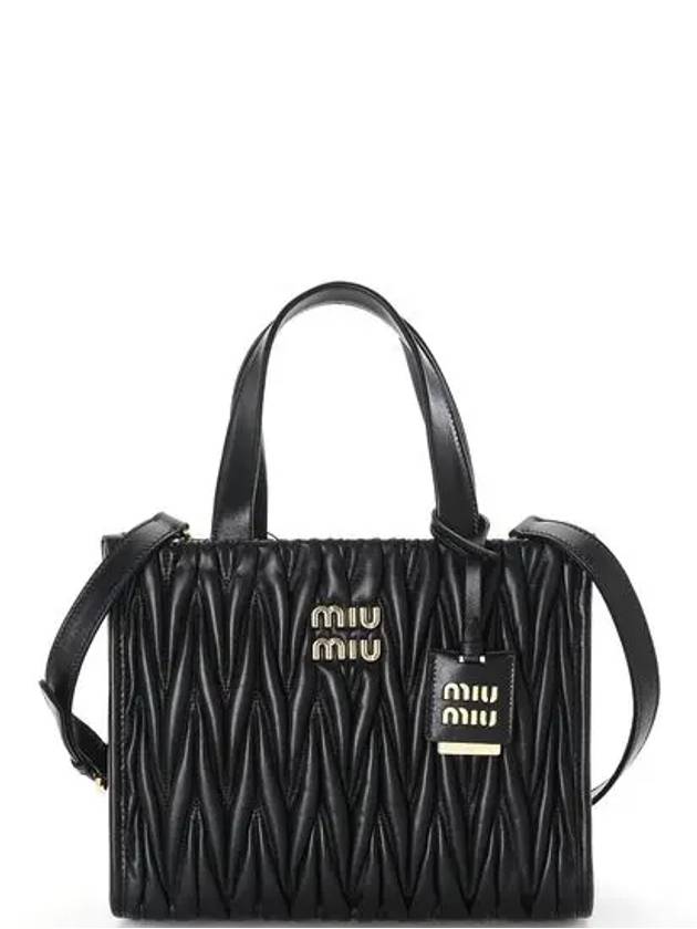 Matelasse Nappa Leather Tote Bag Black - MIU MIU - BALAAN 2